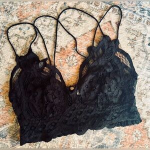 Free People - Adella Bralette, Size: Medium - Color: Black